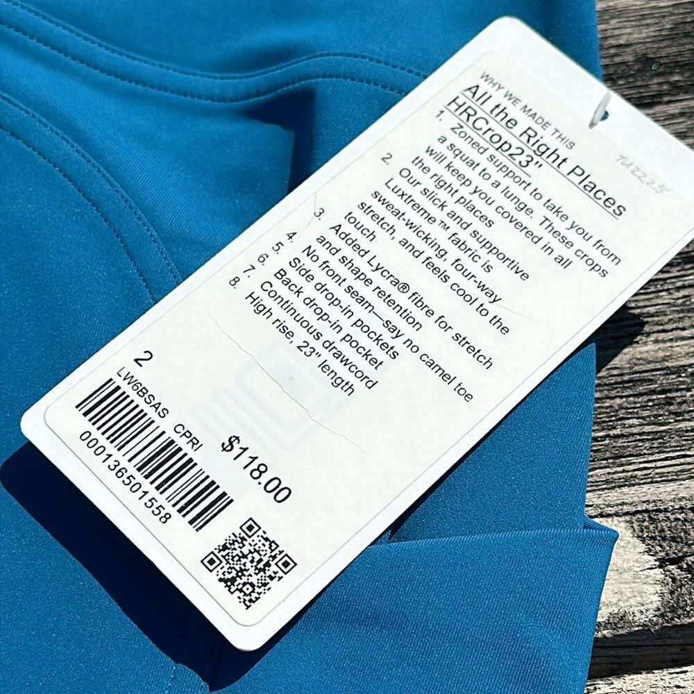 Lululemon All the Right Places High-Rise Crop 23” Capri size 2 NWT - Picture 3 of 5